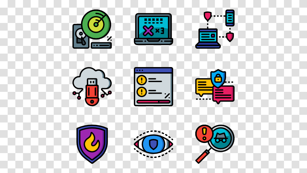 Cyber Security Big Icons, Pac Man, Super Mario Transparent Png