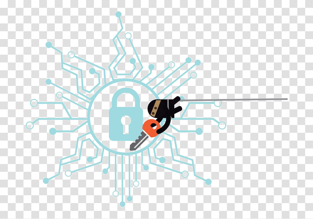 Cyber Security Pic Technology Line Art, Snowflake, Cross, Symbol, Construction Crane Transparent Png