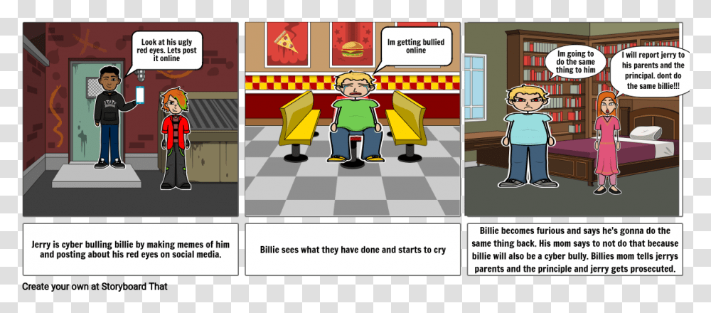 Cyberbully Storyboard By Benjaminlopez34543 Cartoon, Person, Tarmac, Road, Vehicle Transparent Png