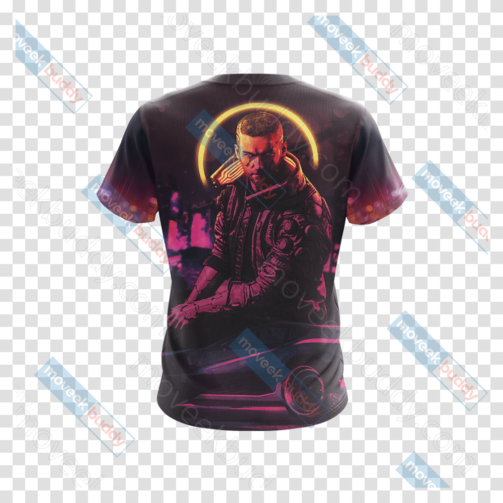 Cyberpunk 2077 New Unisex 3d T Shirt Active Shirt, Clothing, Apparel, T-Shirt, Person Transparent Png
