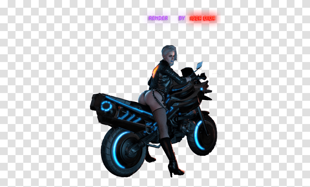 Cyberpunk 2077 Render Motorcycling, Motorcycle, Person, Wheel, Machine Transparent Png
