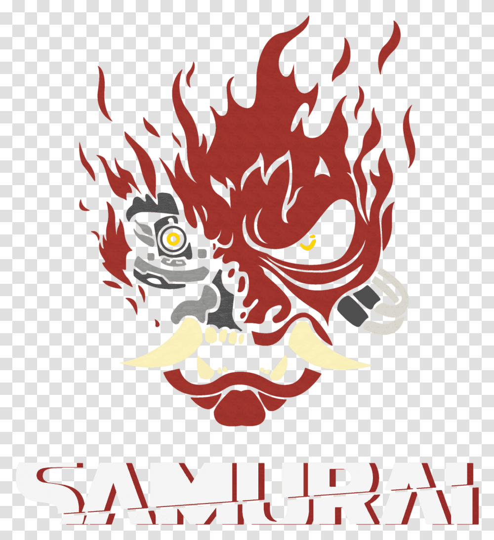 Cyberpunk 2077 Samurai Logo, Poster, Advertisement, Dragon, Crowd Transparent Png