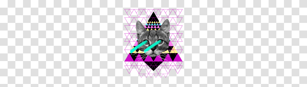 Cyberpunk Retro Collage Cat, Purple, Pet, Mammal, Animal Transparent Png