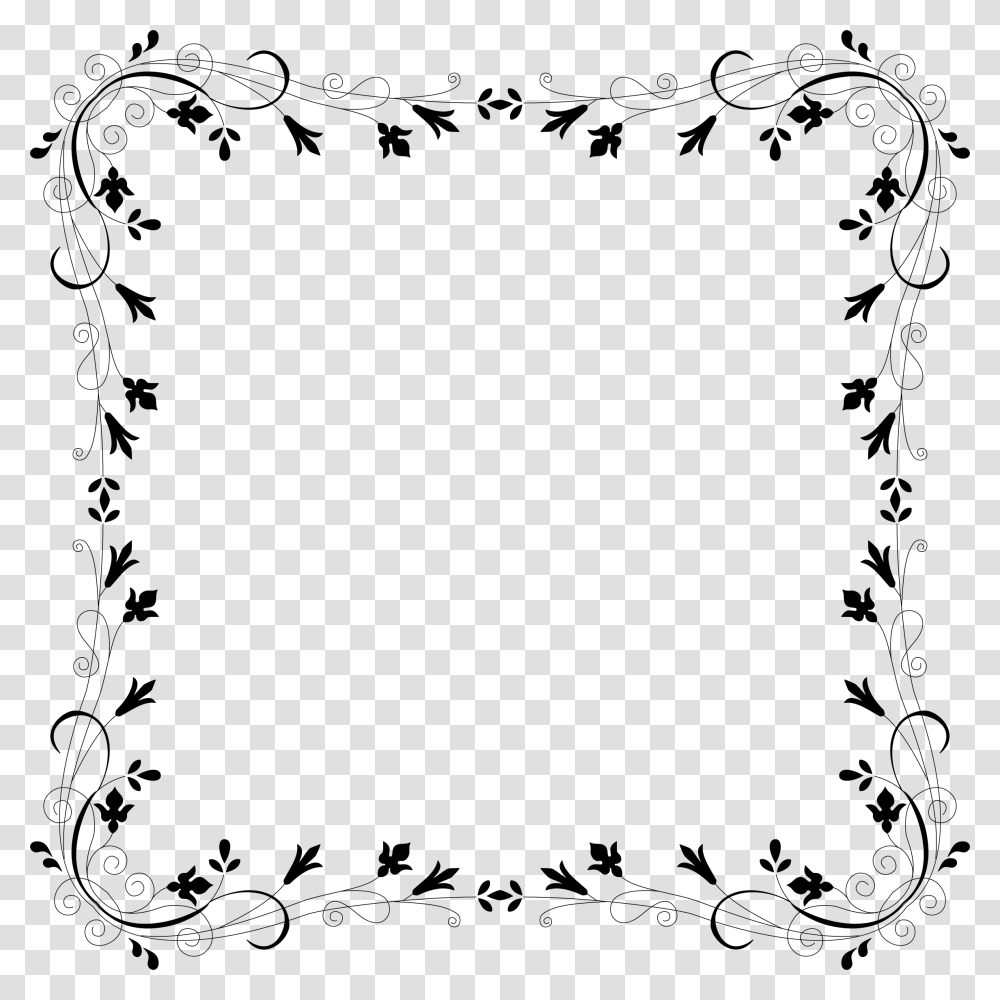 Cyberscooty Floral Border Extended Icons, Gray, World Of Warcraft Transparent Png