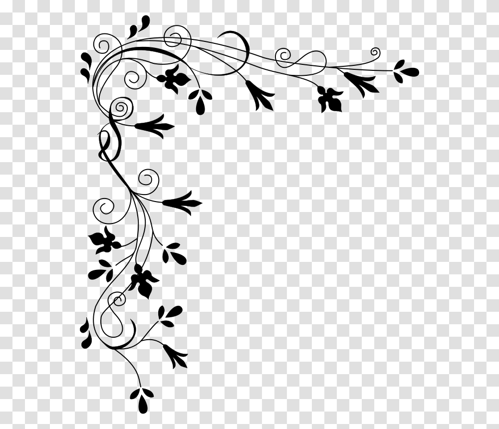Cyberscooty Stylized Floral Border, Gray, World Of Warcraft Transparent Png
