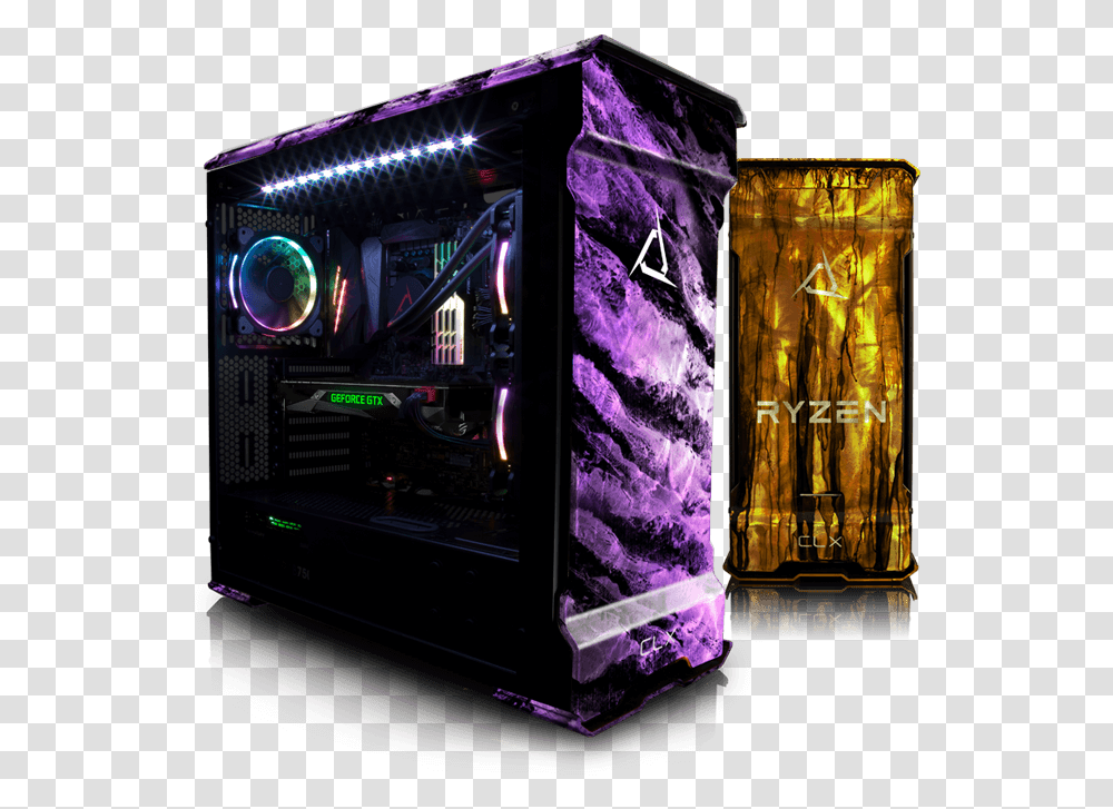 Cybertron Pc Build And Customize Your Own Clx Ra X299 Ultra Performance Gold, Lighting, Arcade Game Machine, Outdoors Transparent Png