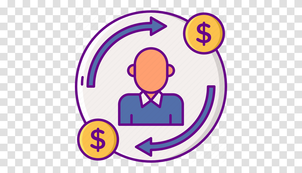 Cycle Money Person Remarketing Icon Download On Iconfinder Happy, Text, Tie, Accessories, Accessory Transparent Png