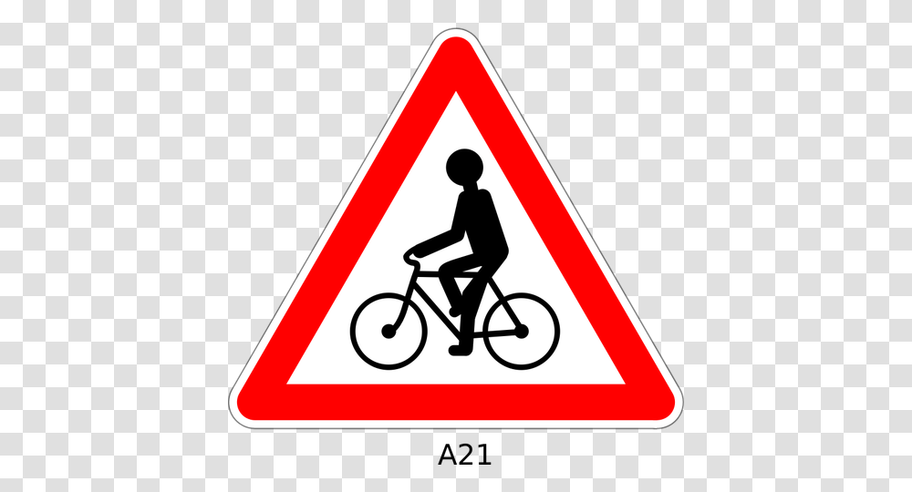 Cycle Route Ahead Sign Vector, Bicycle, Vehicle, Transportation, Bike Transparent Png