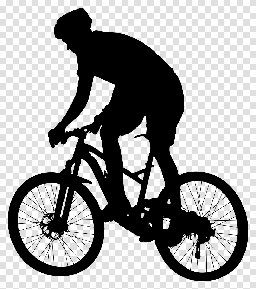 Cycling Clipart Human Silhouette Mountain Bike Clipart, Gray, World Of Warcraft Transparent Png