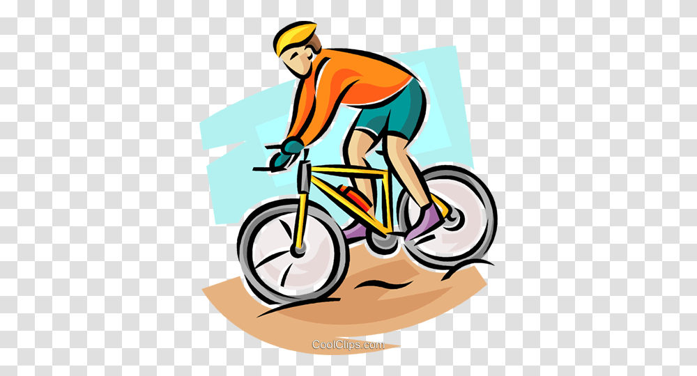 Cyclist Coming Down Hill Royalty Free Vector Clip Art Illustration, Bicycle, Vehicle, Transportation, Bike Transparent Png