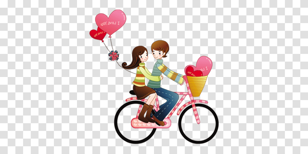 Cyclist Couple Cartoon Free Hd Image Clipart Cartoon Couple Images, Person, Human, Vehicle, Transportation Transparent Png