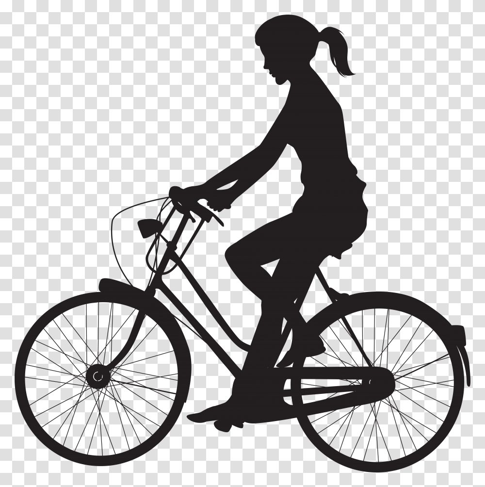 Cyclist Silhouette At Getdrawings, Bicycle, Vehicle, Transportation, Bike Transparent Png