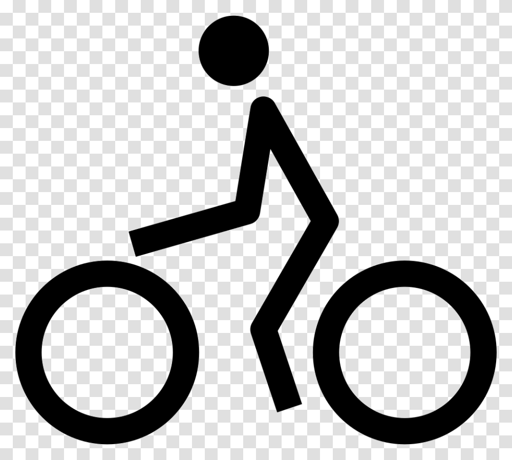 Cyclist Simbolo Uomo In Bici, Sign, Stencil Transparent Png