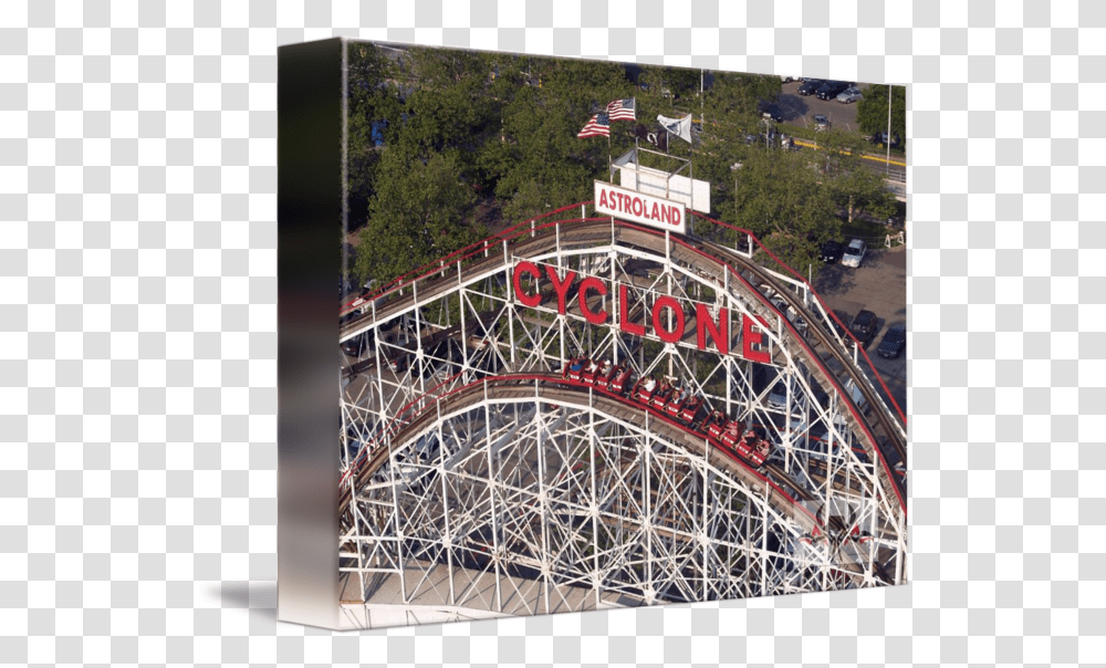 Cyclone Roller Coaster By Tatankanuk Tourist Attraction, Amusement Park, Theme Park, Person, Human Transparent Png