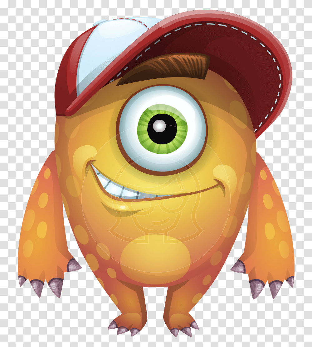 Cyclops Monster Cartoon Vector Character Aka One Eyed One Eyed, Goldfish, Animal, Helmet Transparent Png