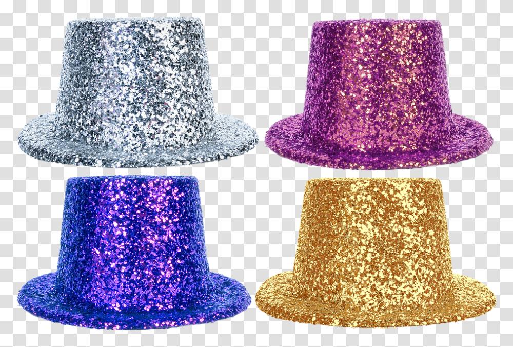 Cylinder Hat Costume Happy New Year, Clothing, Apparel, Light, Glitter Transparent Png