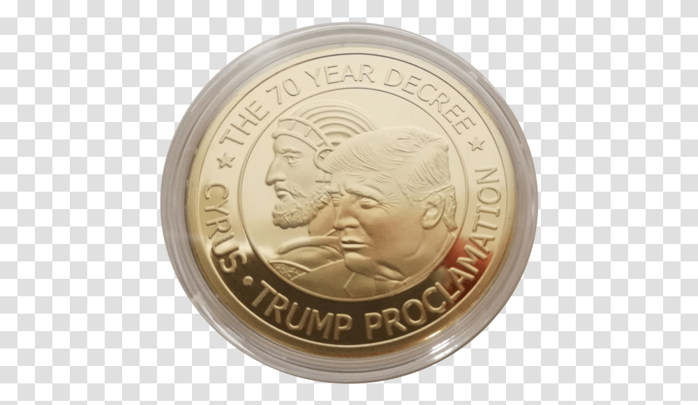 Cyrus And Trump Coin, Money, Person, Human, Clock Tower Transparent Png
