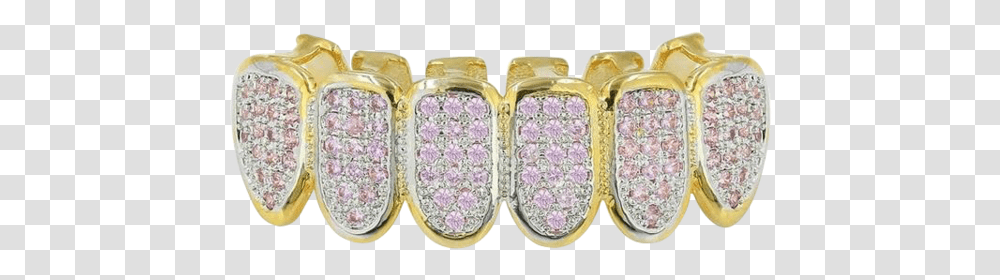 Cz Purple Diamond Iced Out Fang Gold Grillz Gold Grillz, Pendant, Jewelry, Accessories, Accessory Transparent Png