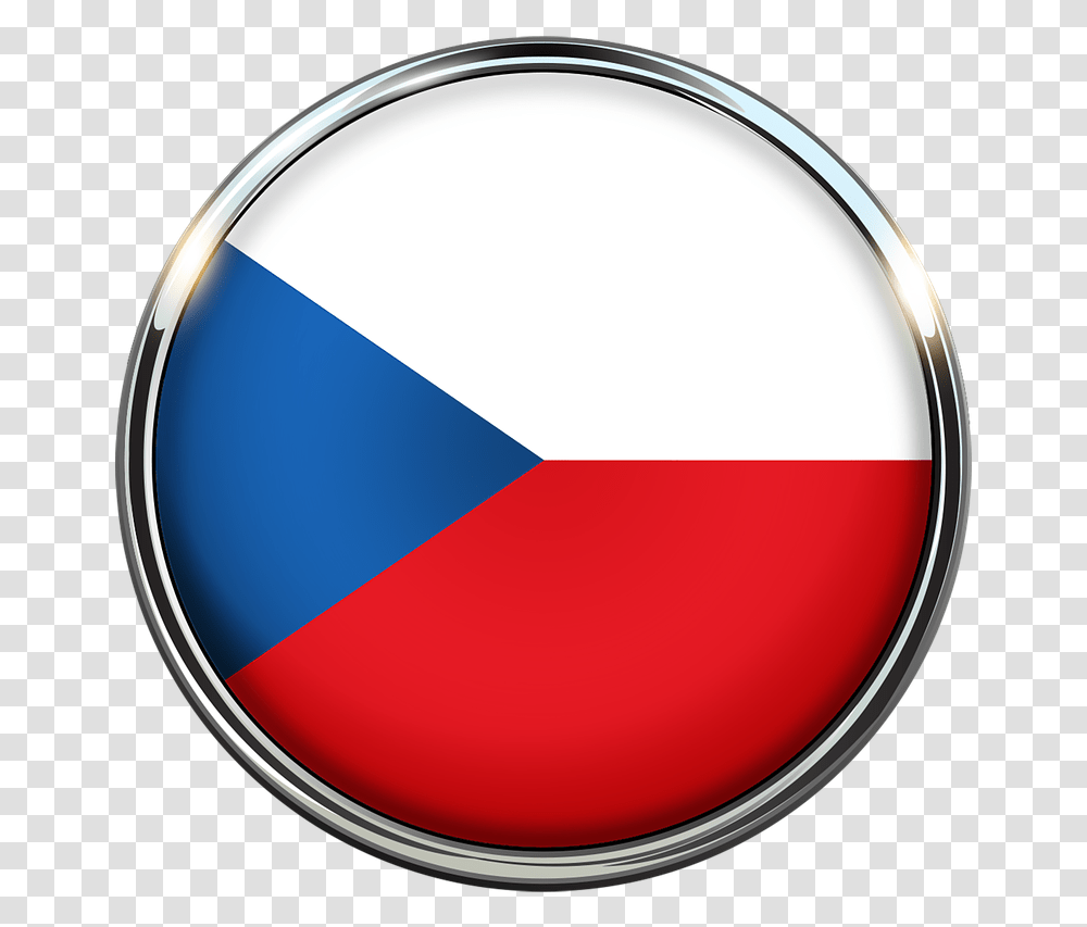 Czech Republic Flag Circle Free Picture Bandeira Republica Checa, Emblem, Logo, Trademark Transparent Png