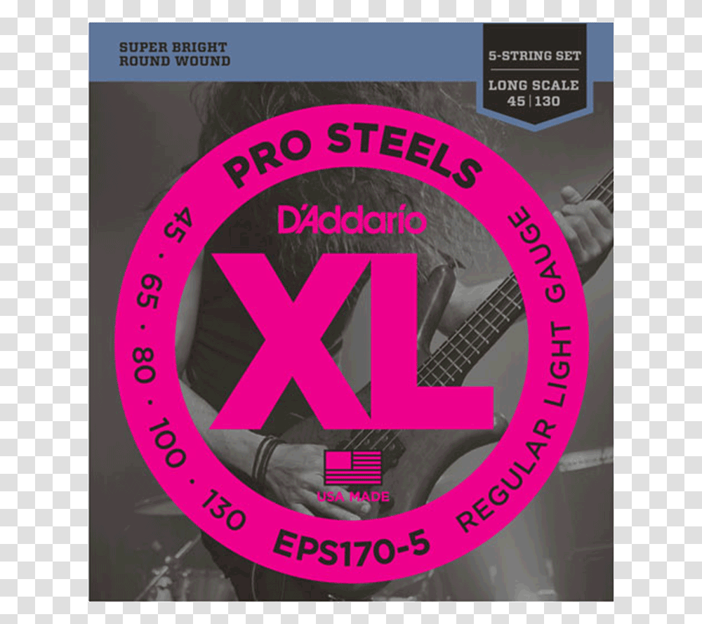 D Addario Eps170 5 Prosteels 5 String Bass Guitar Strings D Addario Eps170, Poster, Advertisement, Flyer, Paper Transparent Png