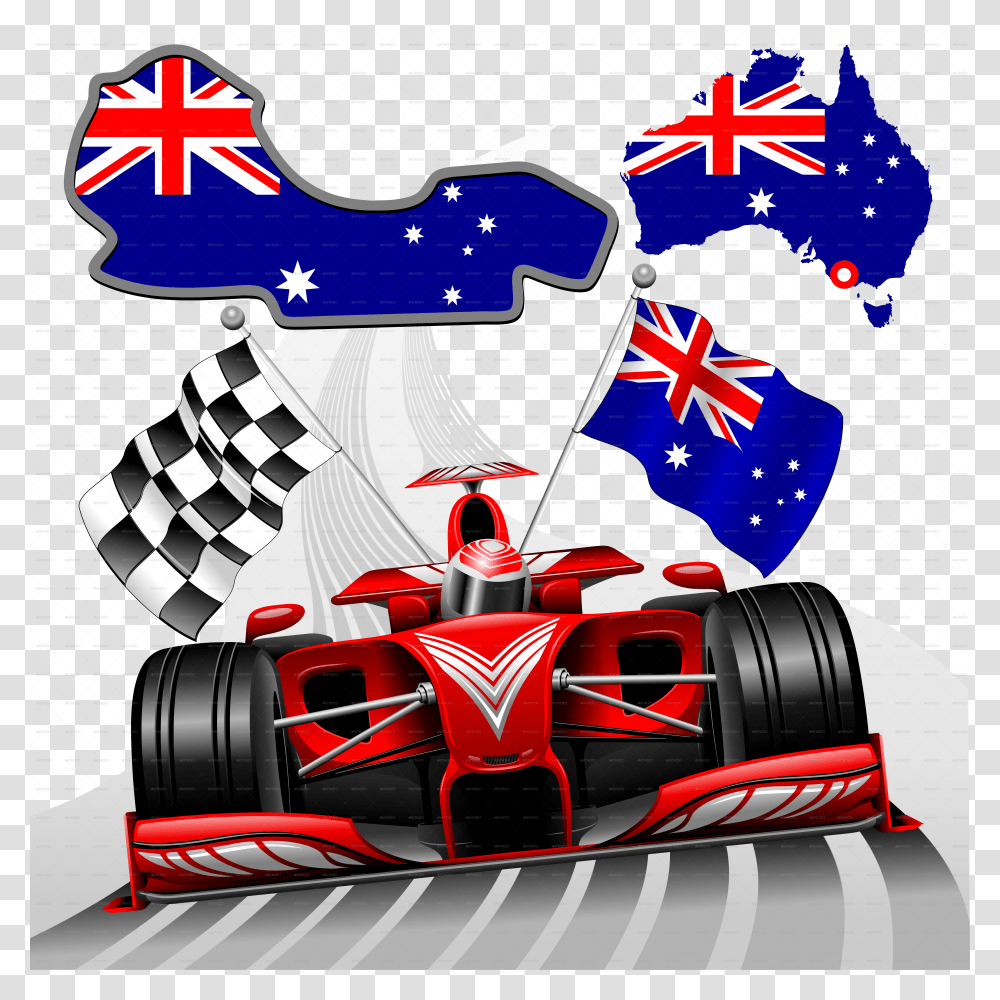 D Formula 1 Red Race Car E Australia Flag F Race Car Clipart Transparent Png