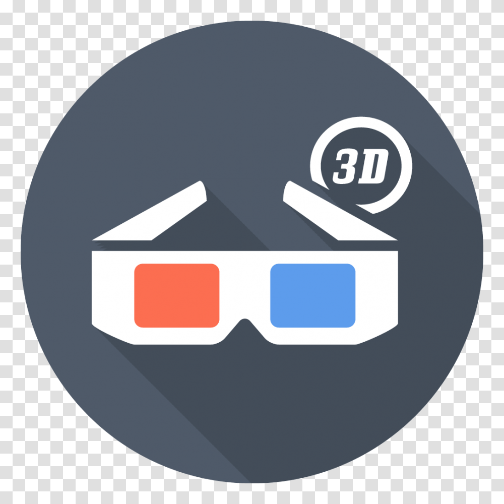 D Glasses Icon Free Flat Multimedia Iconset Designbolts 3d Ico, Label, Text, Sticker, Baseball Cap Transparent Png
