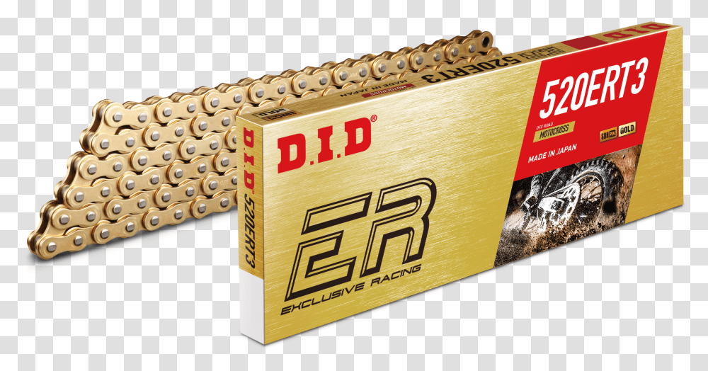 D I'd 520ert3 Racing Chain, Box, Cardboard, Carton, Gold Transparent Png