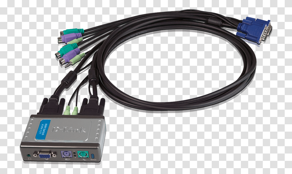 D Link Kvm Switch 2 Port, Cable, Wire Transparent Png