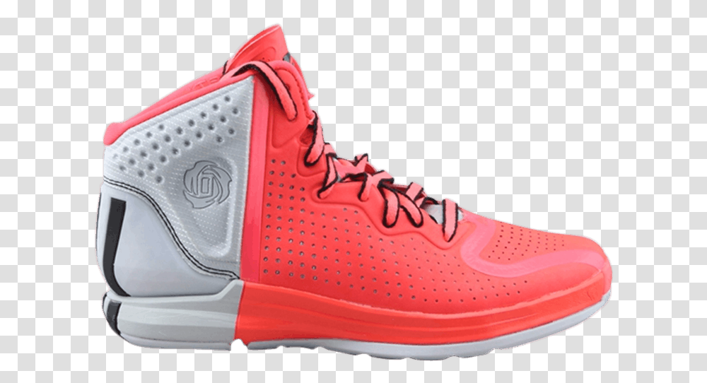 D Rose 4 Poppy Red Basketball Shoe, Footwear, Clothing, Apparel, Running Shoe Transparent Png