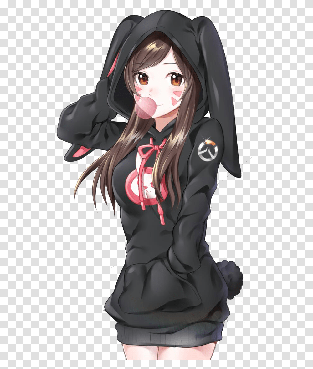 D Va Overwatch Render Image With Brown Hair Anime Girl Gamer, Manga, Comics, Book, Person Transparent Png
