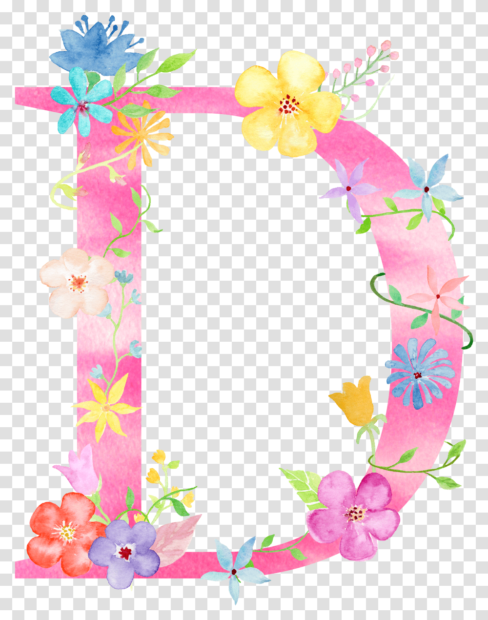 D Watercolor Lettering Watercolour Floral Letters Floral Clipart Letter S, Alphabet, Text, Pattern, Graphics Transparent Png