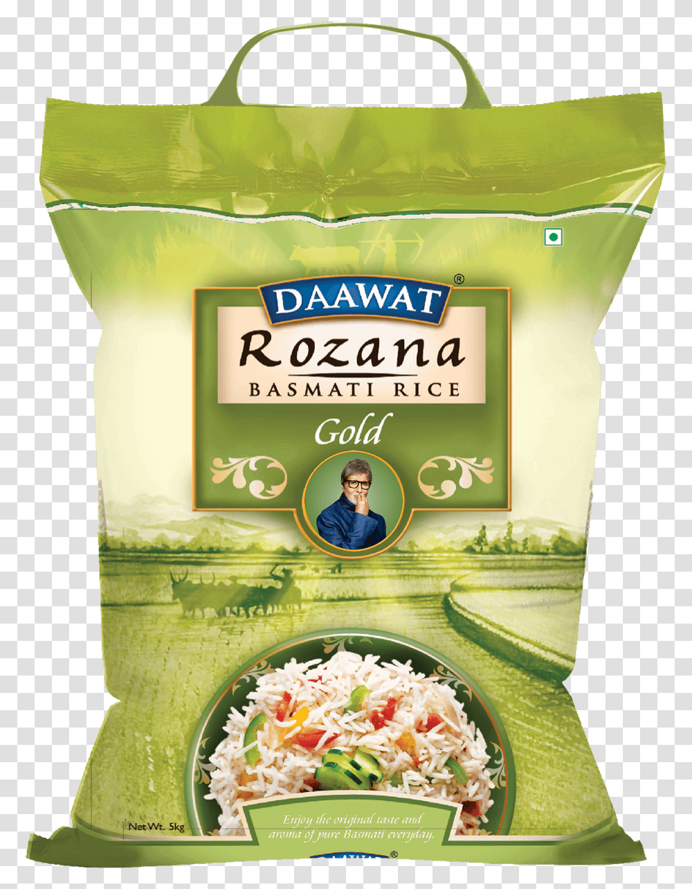 Daawat Rozana Basmati Rice Gold, Person, Noodle, Pasta, Food Transparent Png