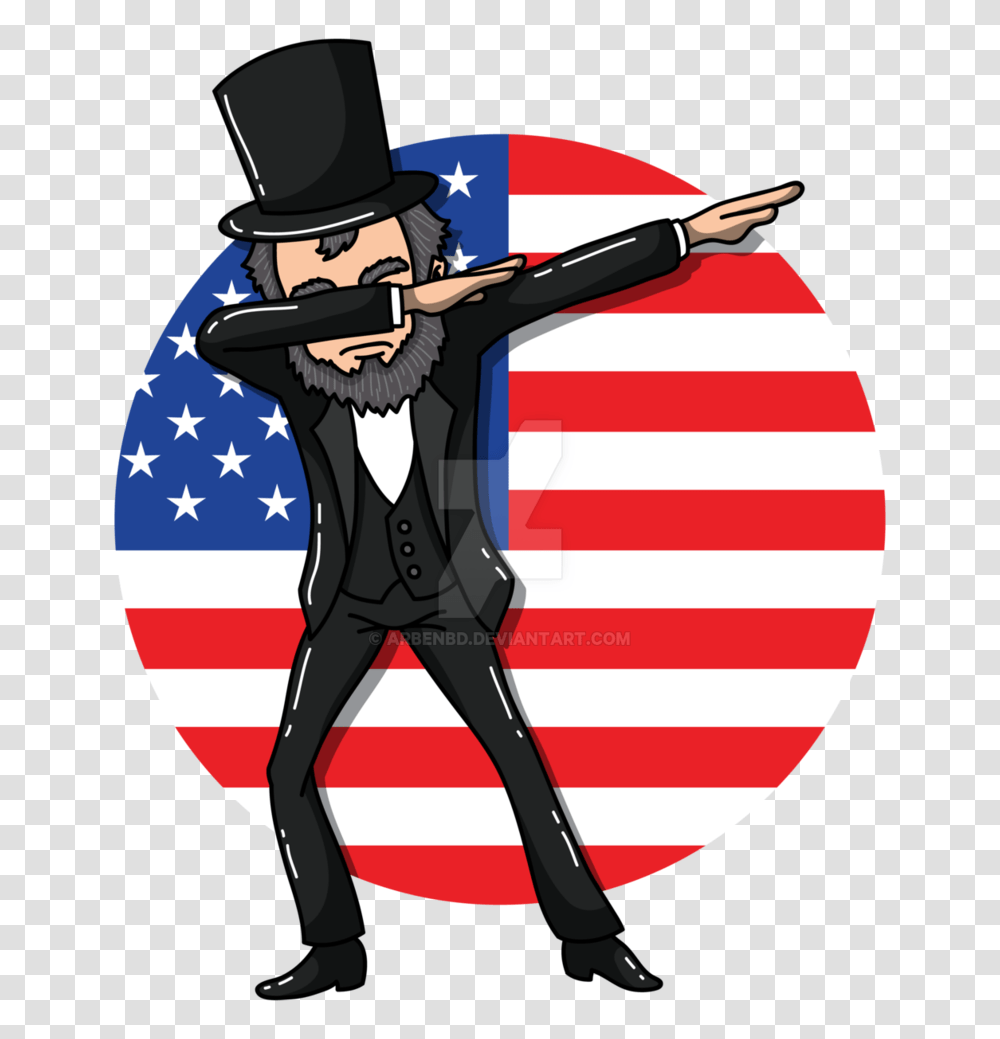 Dabbing Abraham Lincoln, Flag, Hat, Person Transparent Png
