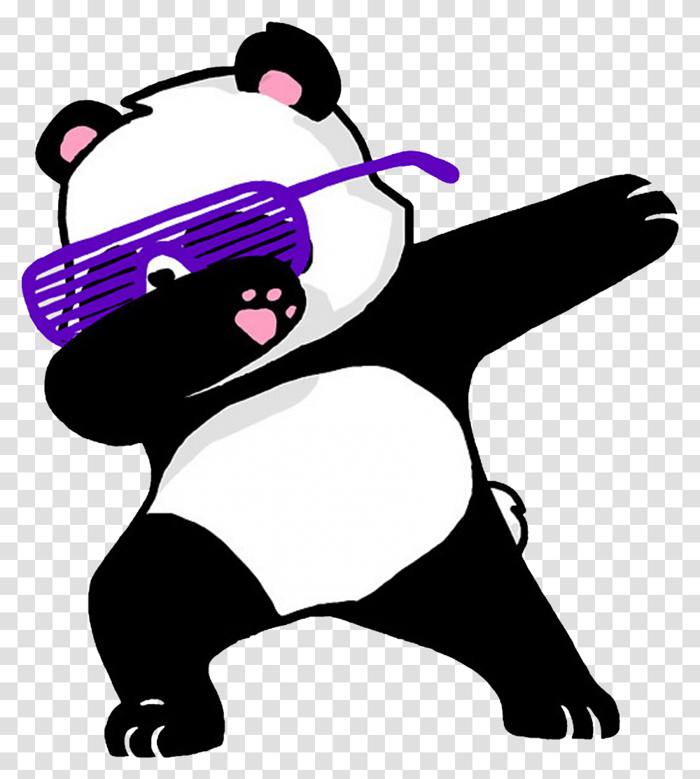 Dabbing Panda Mug Clipart Dance Dab, Sunglasses, Leisure Activities, Face, Weapon Transparent Png