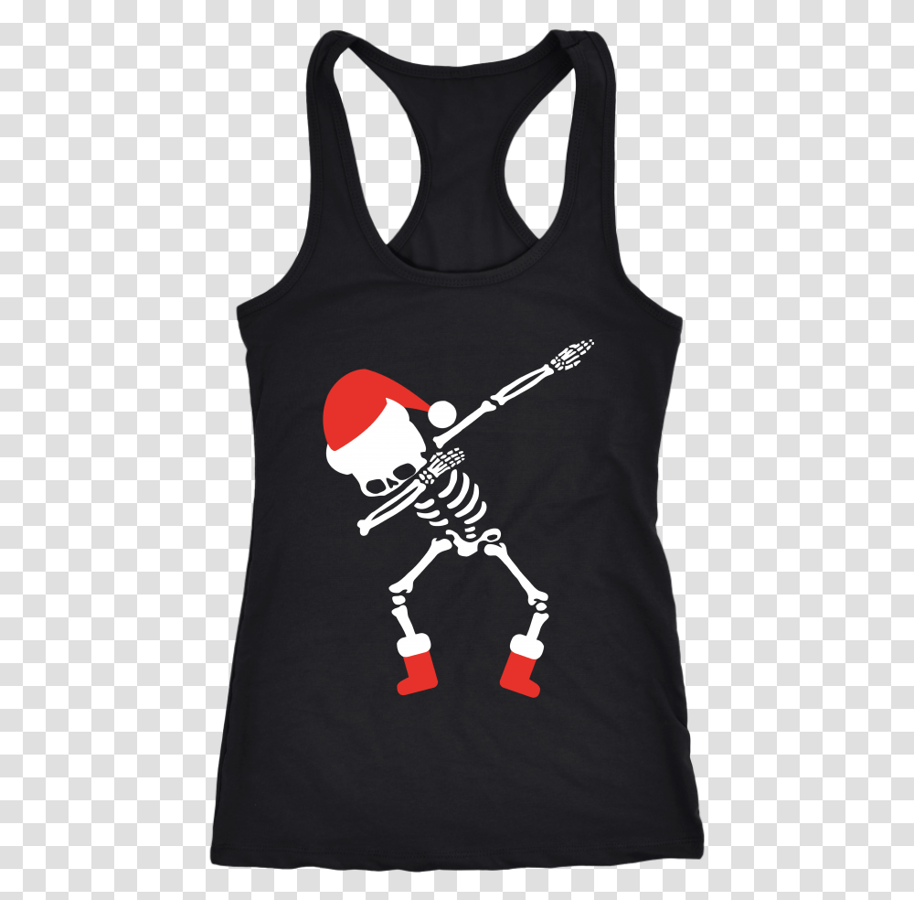 Dabbing Skeleton Skull Santa Christmas T Shirt Dabbing Green Skeleton On Black, Apparel, Tank Top, Person Transparent Png