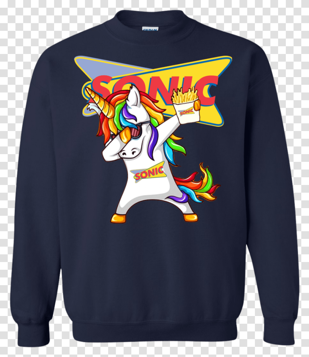 Dabbing Unicorn Loves Sonic Drive In T Shirt Hoodie Sonic Drive In, Apparel, Sleeve, Long Sleeve Transparent Png