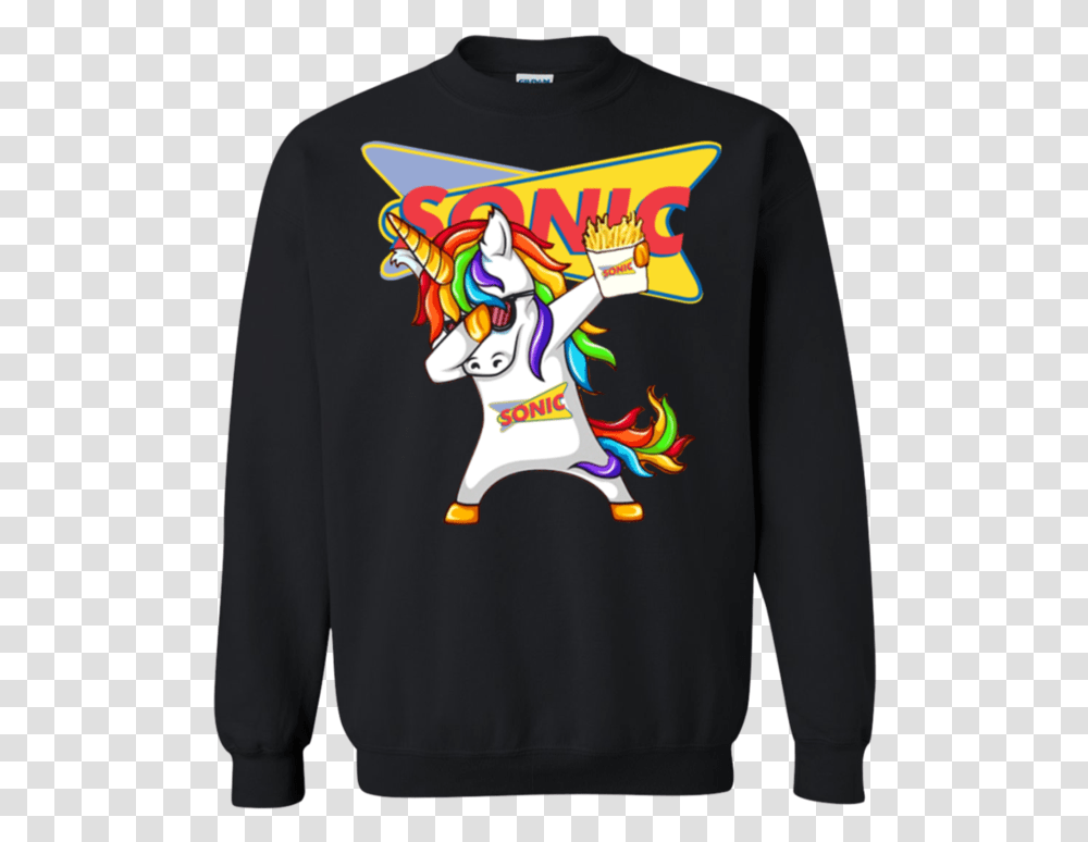 Dabbing Unicorn Loves Sonic Drive Pride Month Funny Qoutes, Clothing, Apparel, Sleeve, Long Sleeve Transparent Png