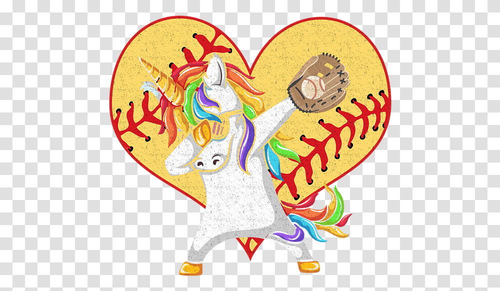Dabbing Unicorn Softball Spiral Notebook Cartoon Heart Softball, Poster, Advertisement, Text, Label Transparent Png