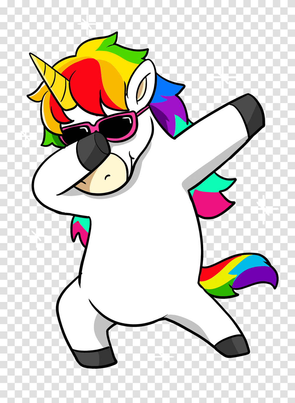 Dabbing Unicorn Sunglasses, Drawing Transparent Png