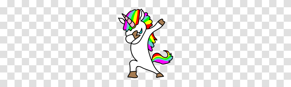 Dabbing Unicorn White, Apparel, Party Hat, Performer Transparent Png
