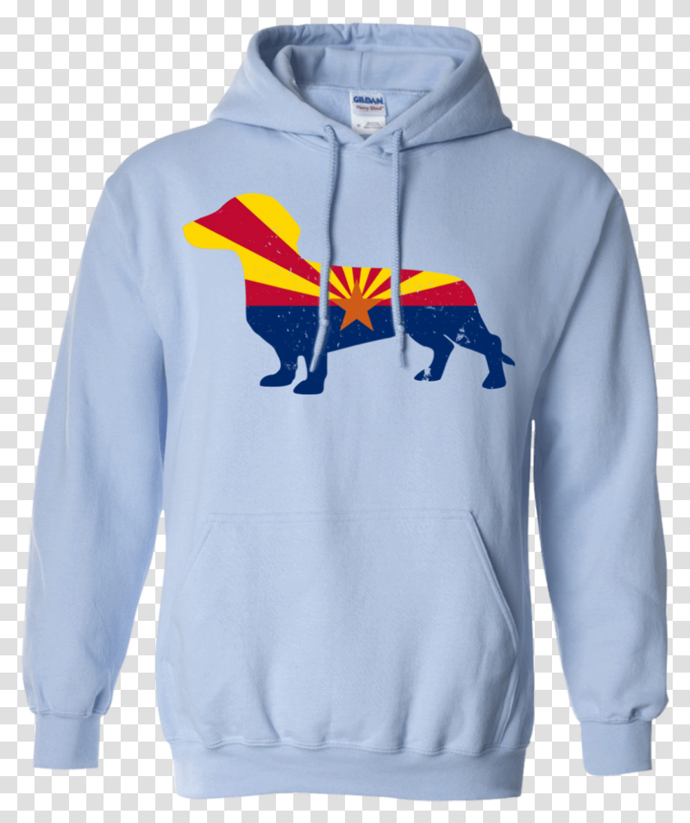 Dachshund Arizona Flag Pullover Hoodie 8 Oz Light Blue Fila Hoodie, Apparel, Sweatshirt, Sweater Transparent Png