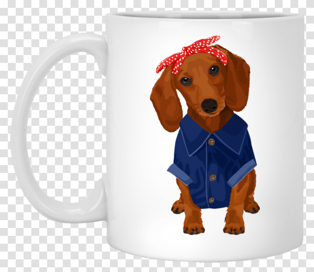 Dachshund Brown Dog Rosie The Riveter MugsClass English Can Be Tough, Coffee Cup, Hound, Pet, Canine Transparent Png