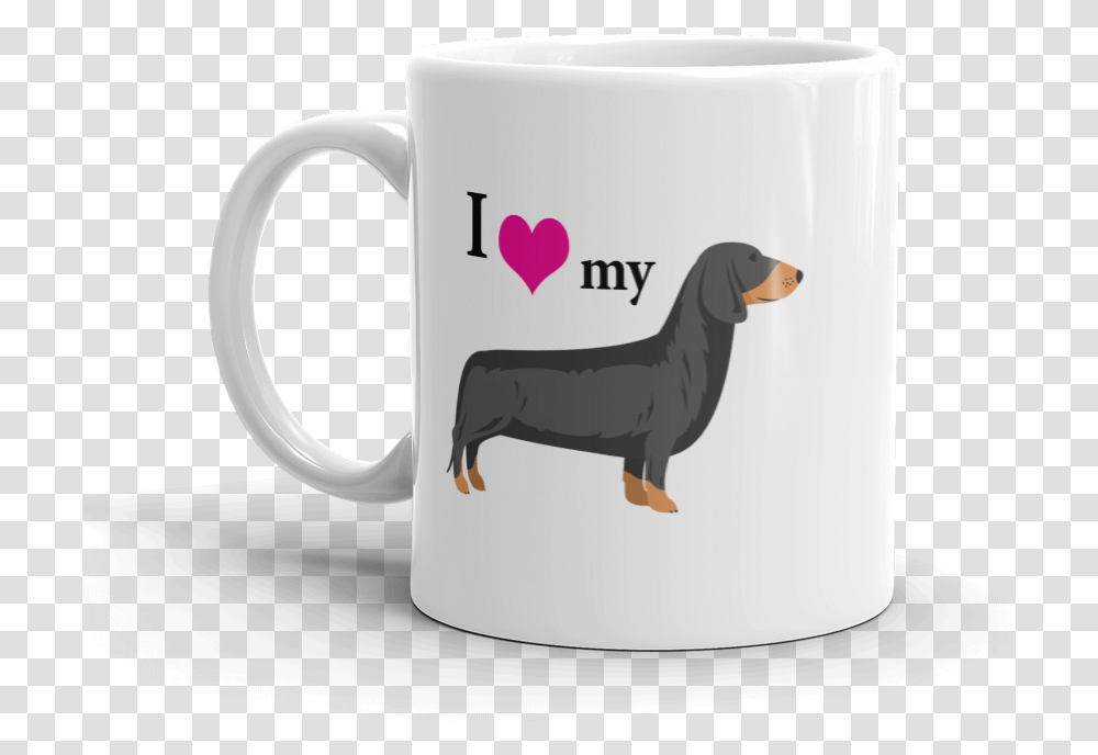 Dachshund I Heart My Mockup Handle On Left 11oz Dachshund, Coffee Cup, Dog, Pet, Canine Transparent Png