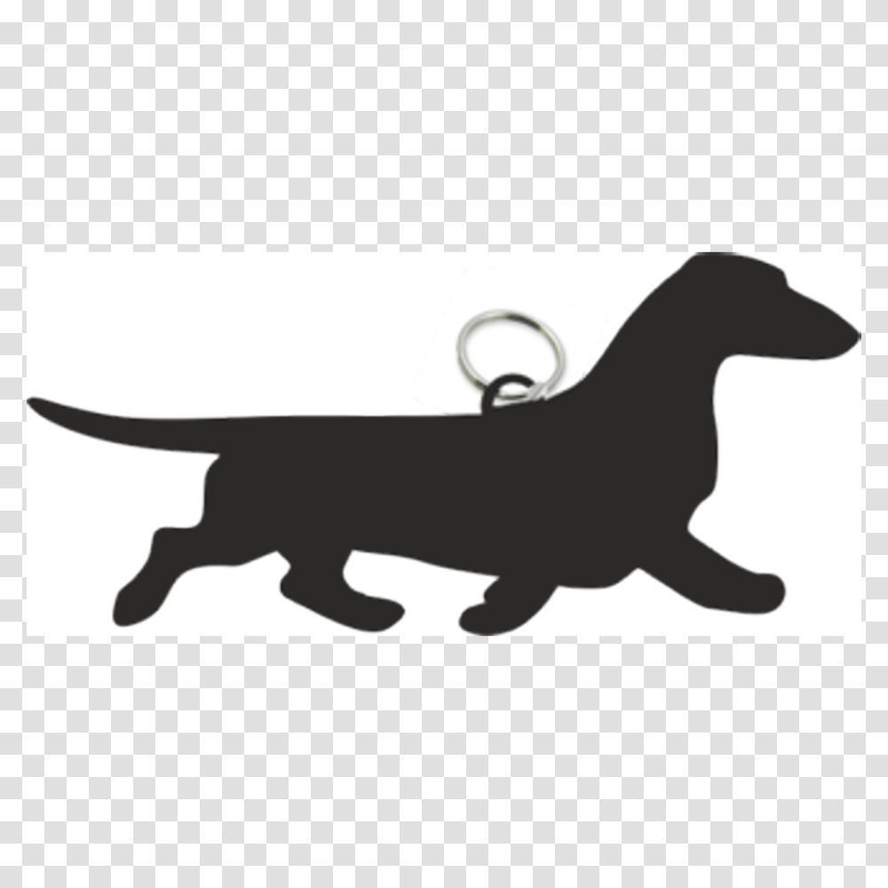Dachshund Smooth Haired Key Ring Fob, Silhouette, Stencil, Dog Transparent Png