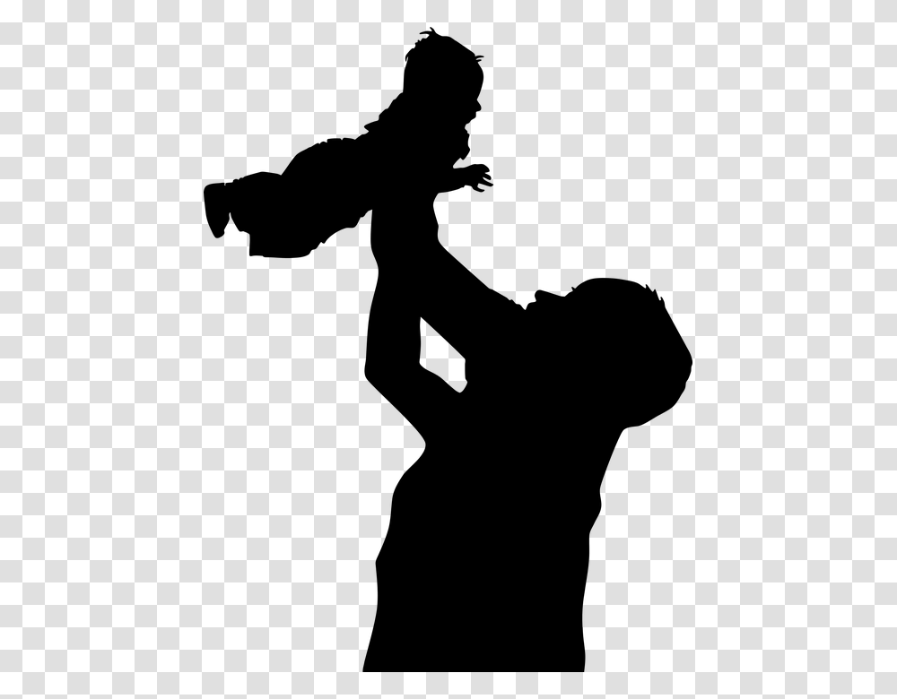 Dad And Son Silhouette, Gray, World Of Warcraft Transparent Png
