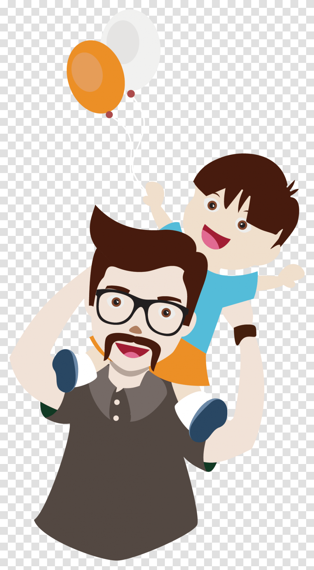 Dad And Sprite Father Cartoon Baby Son Clipart Dad And Son Cartoon, Person, Performer, Face, Sunglasses Transparent Png