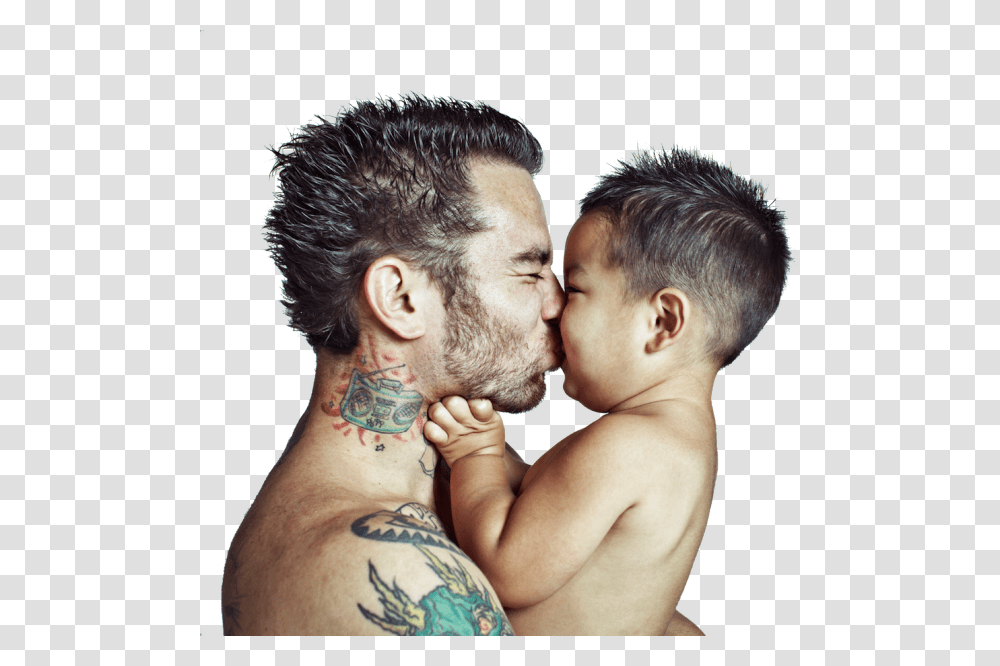 Dad Love Tattoo Men, Skin, Person, Human, Kissing Transparent Png