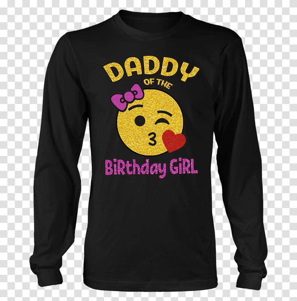 Daddy Of The Birthday Girl Emoji Pink Shirt Kiss Heart Cartoon, Sleeve, Apparel, Long Sleeve Transparent Png