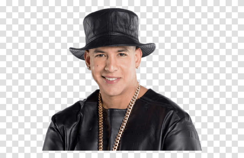 Daddy Yankee Wearing Black Hat, Apparel, Person, Human Transparent Png