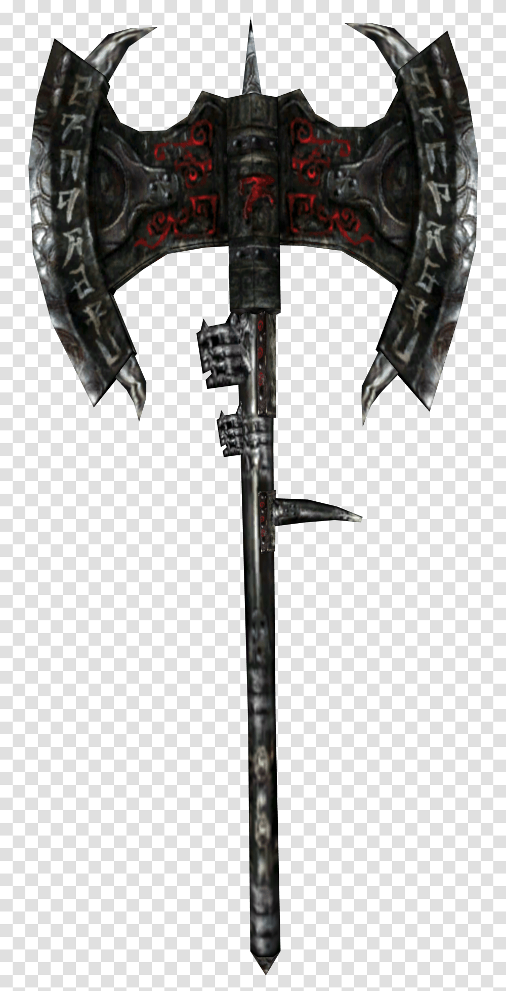 Daedric Battle Axe Daedryczny Topr Bojowy Skyrim, Weapon, Cross, Blade, Sword Transparent Png